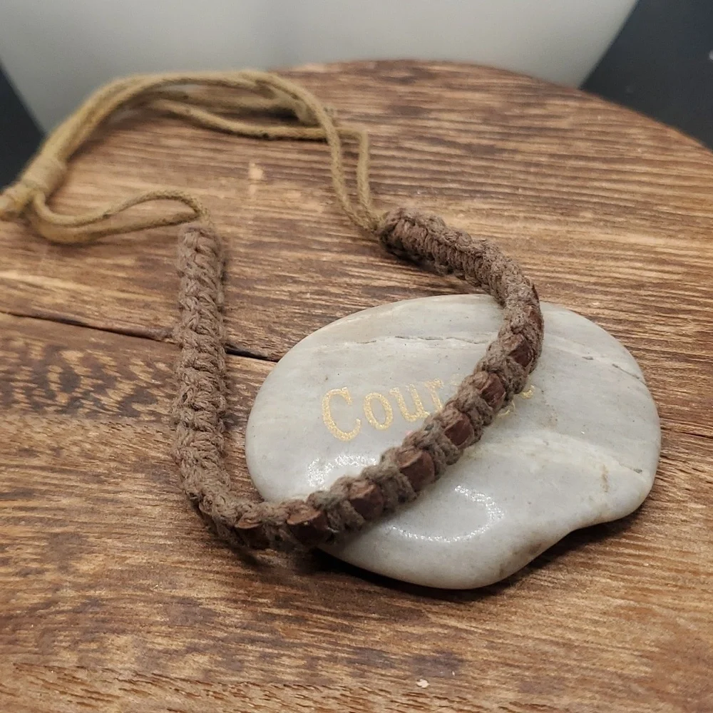 Rustic heishi native‎ braided bracelet B3114